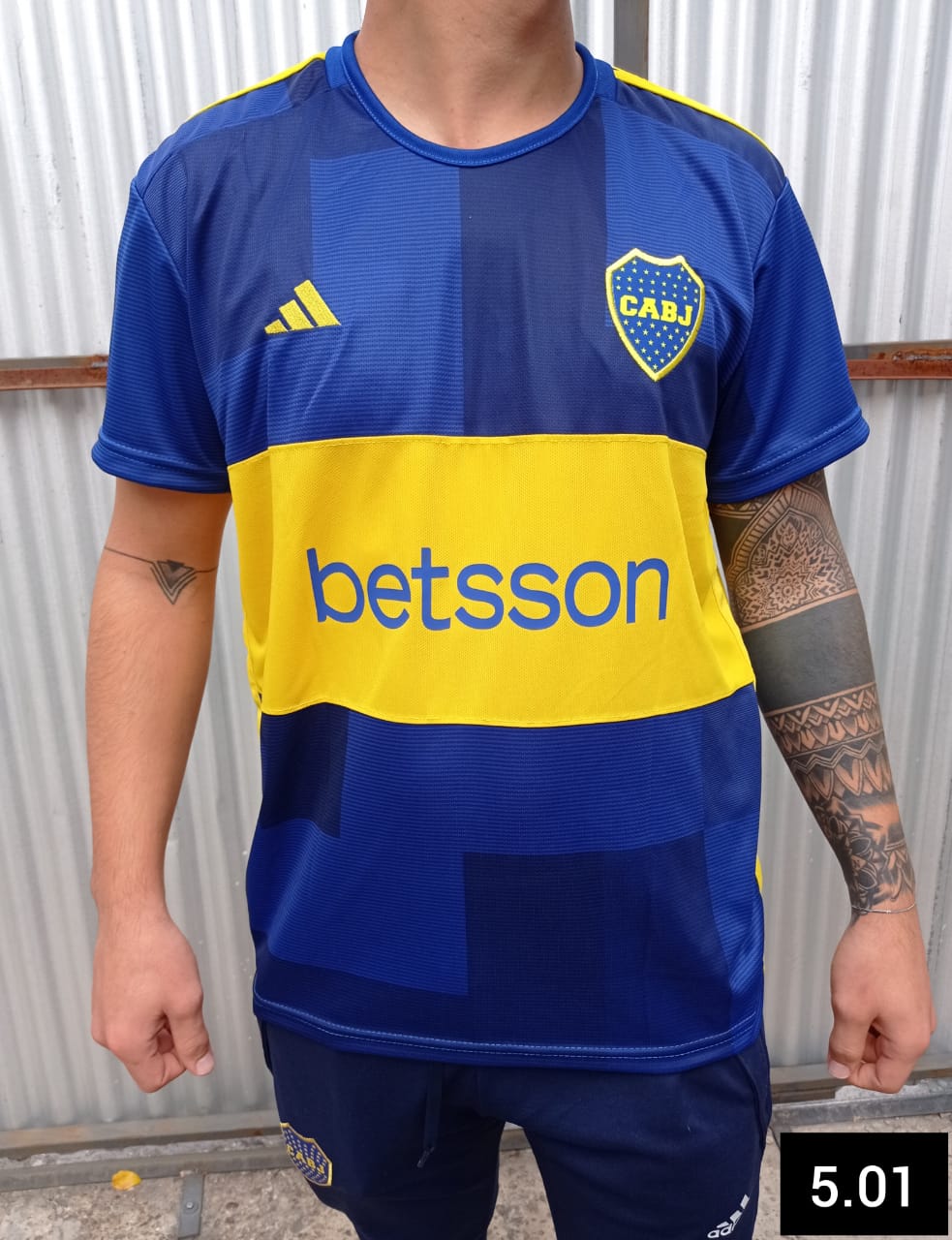 CAMISETA BOCA JUNIORS TITULAR /ESTAMPADO VINILO NAC